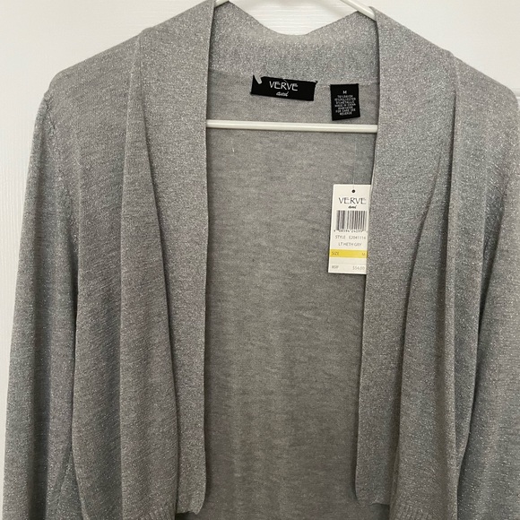 Gray/Silver lightweight sweater to cover arms or dress up a basic dress NWT - Picture 1 of 3